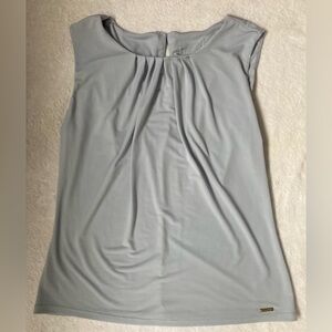 Calvin Klein Light Gray Blue Sleeveless Blouse